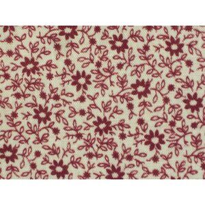 3 Yard Cut Vintage Peter Pan Quilting Fabric Calico Flowers Red White